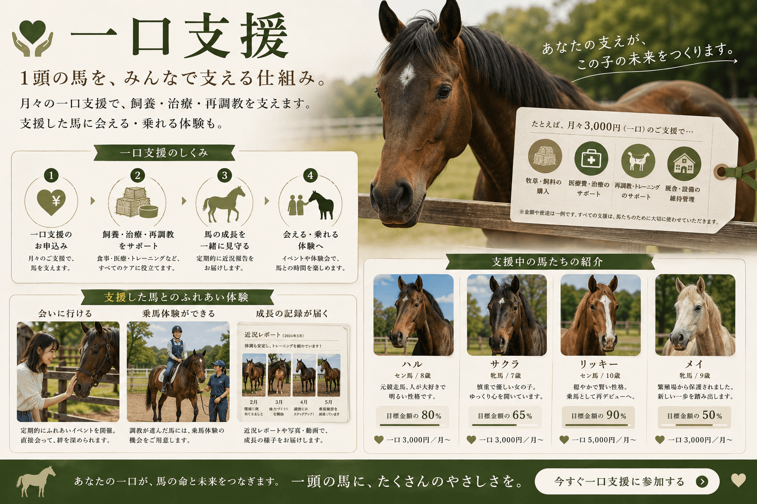 一口オーナーと馬（日本人）